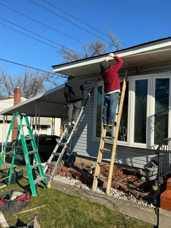 Restoration crew performing exterior repair in Mount Horeb